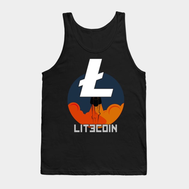 Rocket to The Moon : Litecoin Edition Tank Top by CryptoTextile